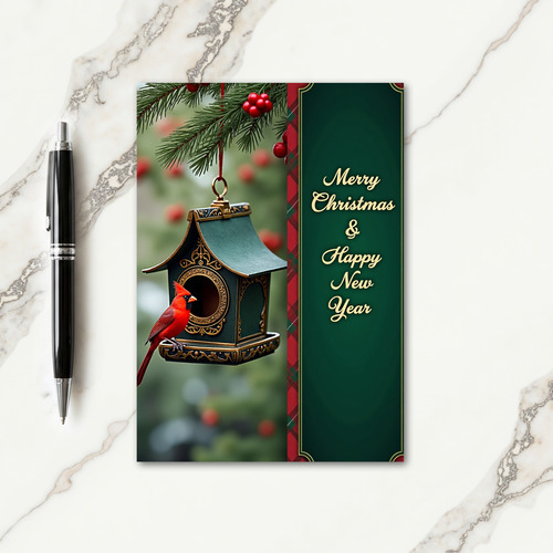 Golden Filigree Bird Card