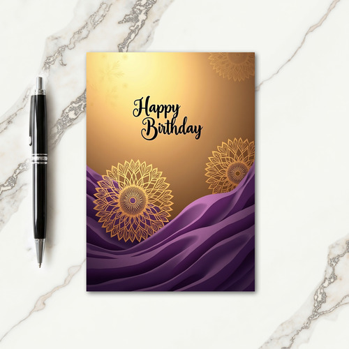 Golden Filigree Birthday Card