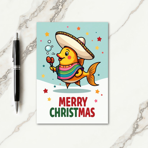 Golden Fish Christmas Card