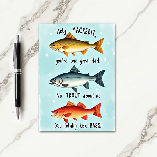 Golden Fish Fathers Day Card