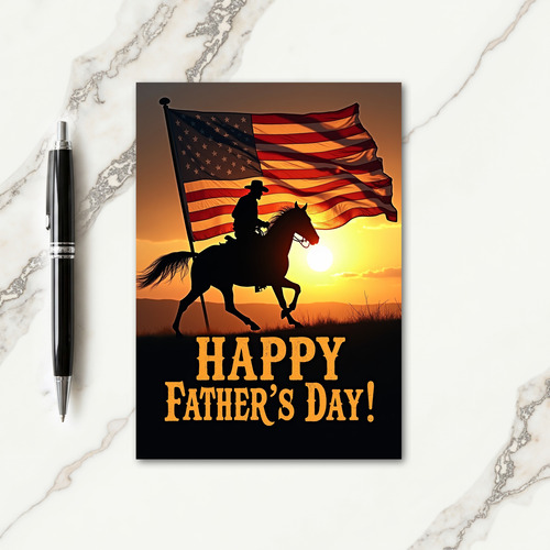 Golden Flag Fathers Day Card