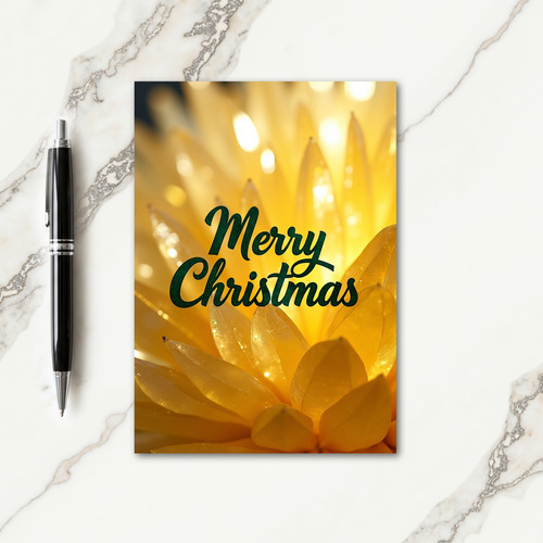Golden Floral Christmas Card