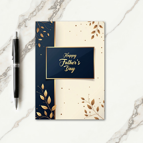 Golden Floral Fathers Day Card
