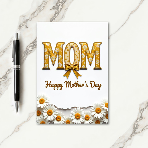 Golden Floral Mom Mothers Day Card