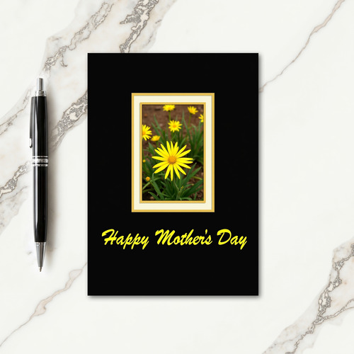 Golden Floral Photo Card