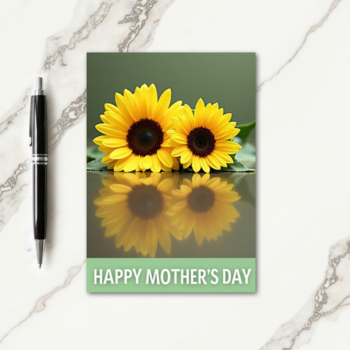 Golden Floral Reflection Card