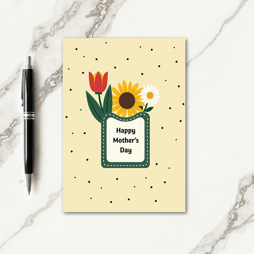 Golden Flowers Mothers Day Card