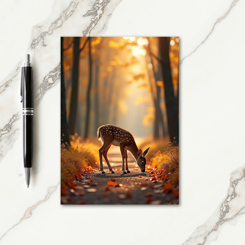 Golden Forest Fawns Thanksgiving Card