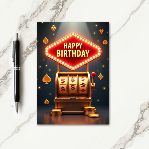 Golden Fortune Birthday Card