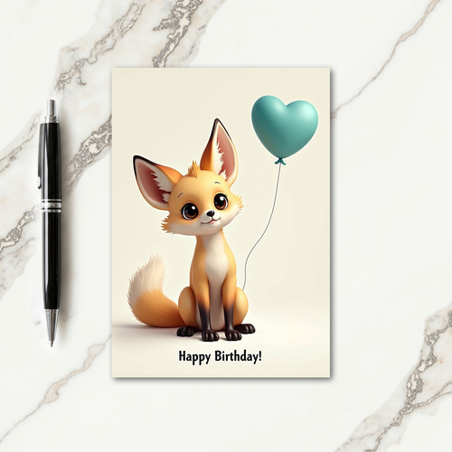 Golden Fox Birthday Card