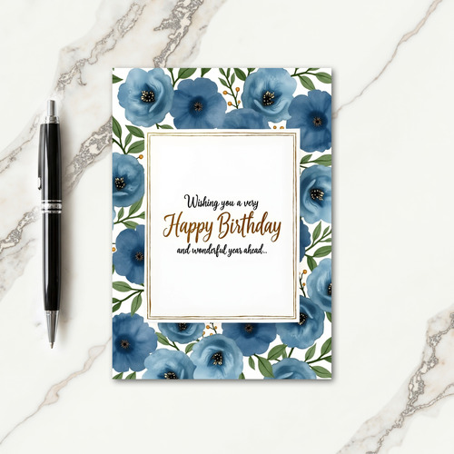 Golden Framed Birthday Card