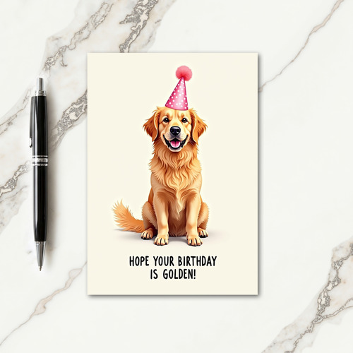 Golden Fur Birthday Card