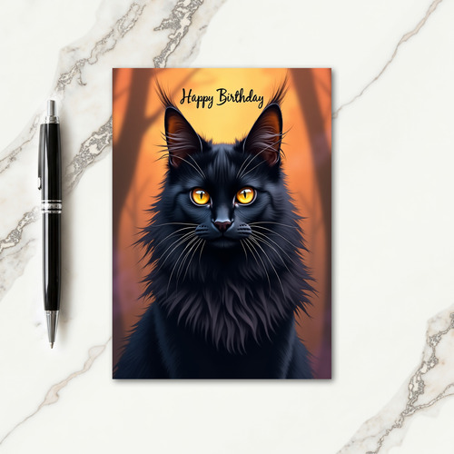 Golden Gaze Birthday Card