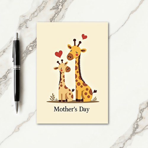 Golden Giraffe Mothers Day Card