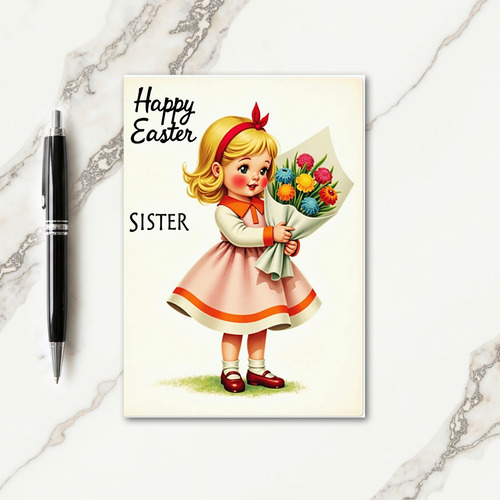 Golden Girl Floral Sister Card