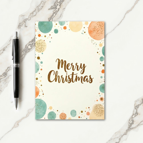 Golden Glitter Christmas Card