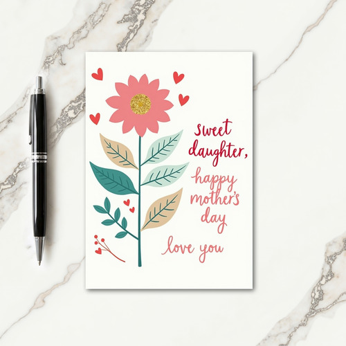 Golden Glitter Mothers Day Card