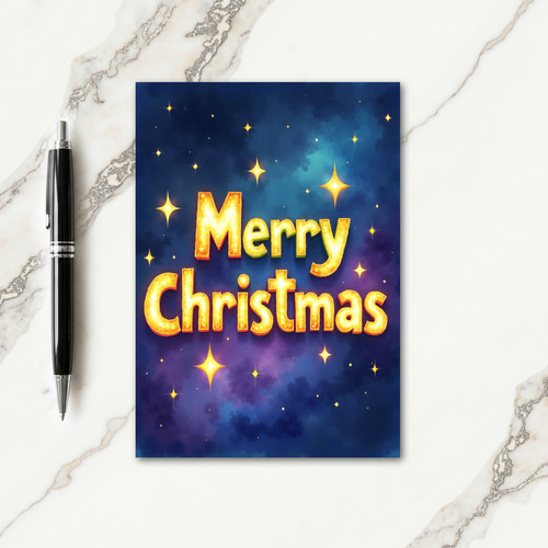 Golden Glow Christmas Card