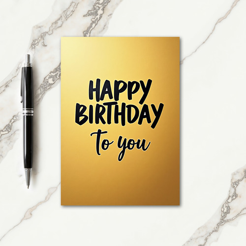 Golden Gradient Birthday Card