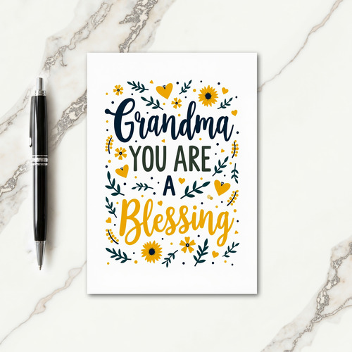Golden Grandma Thanks Card