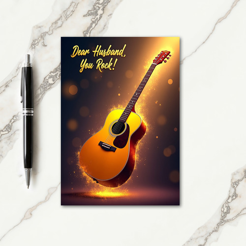 Golden Guitar Dear Husband Card