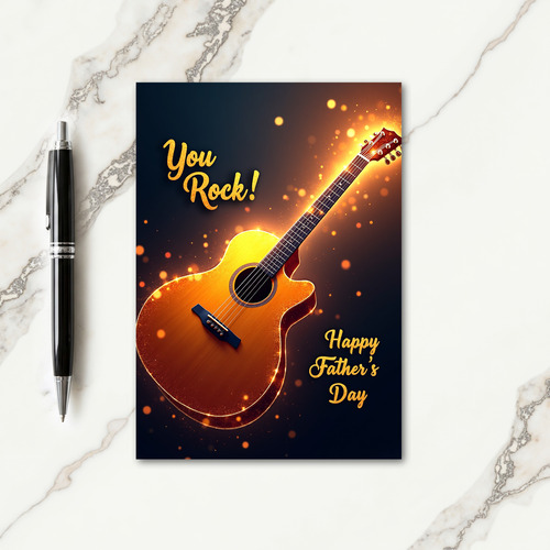 Golden Guitar Fathers Day Card