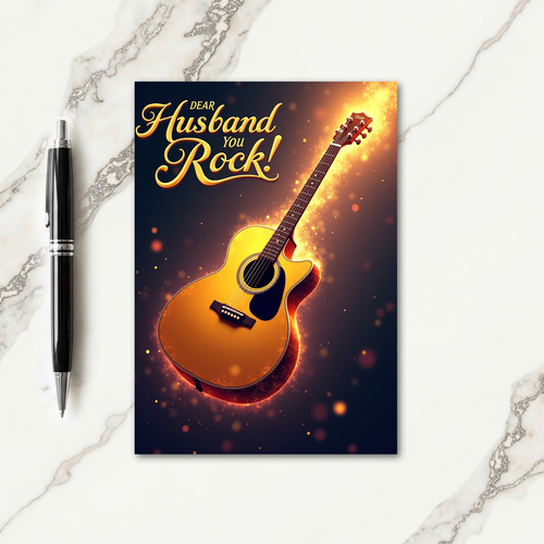 Golden Guitar Husband Card