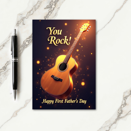 Golden Guitar You Rock Card