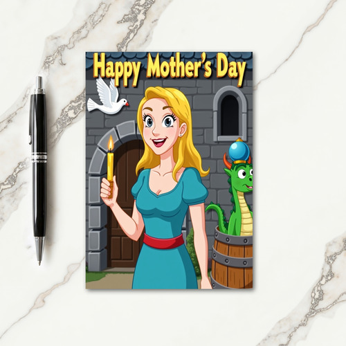Golden Haired Moms Day Card