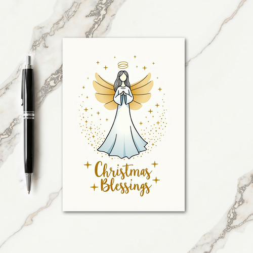 Golden Halo Christmas Card