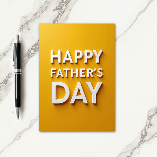 Golden Happy Fathers Day Card