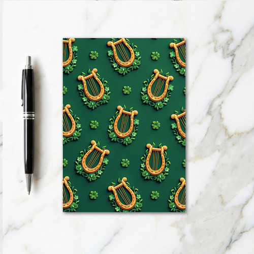 Golden Harp Clover Luck Card