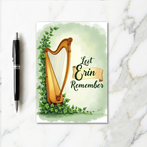 Golden Harp Erin Remember Card