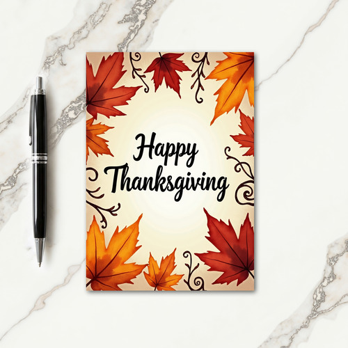 Golden Harvest Thanksgiving Card
