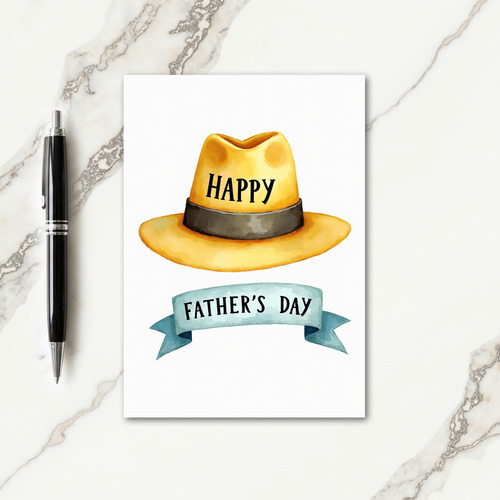 Golden Hat Fathers Day Card