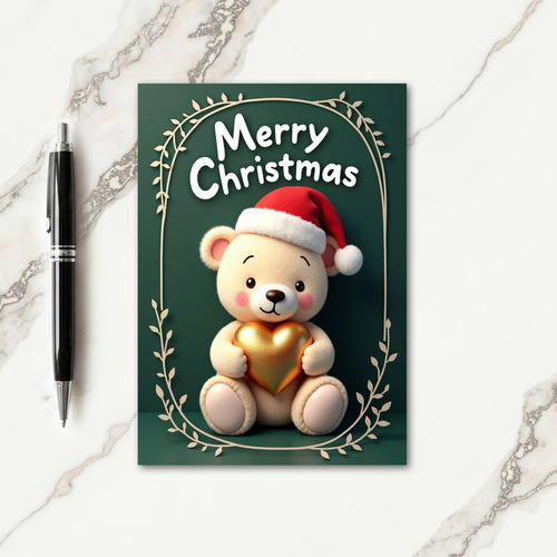 Golden Heart Christmas Card