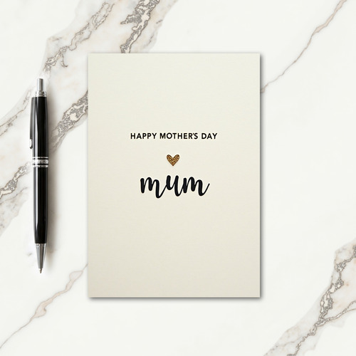 Golden Heart Mum Mothers Day Card