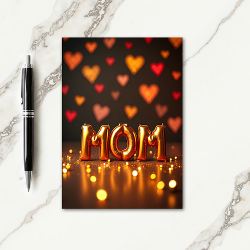 Golden Hearts Celebration Card