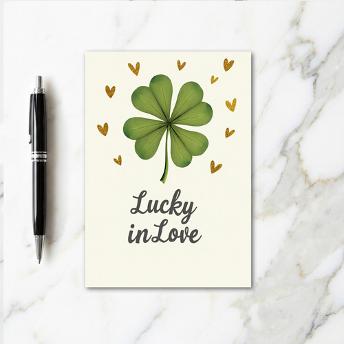 Golden Hearts Clover Card