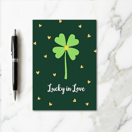Golden Hearts Clover Love Card