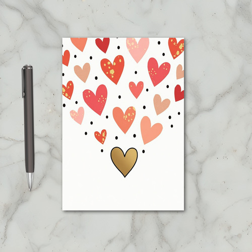 Golden Hearts Love Card