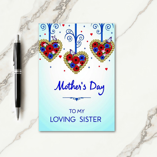 Golden Hearts Mothers Card