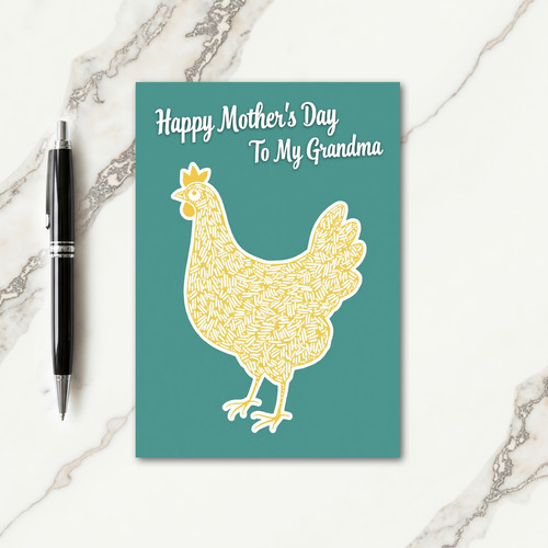 Golden Hen Mothers Day Card
