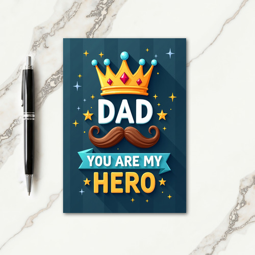 Golden Hero Fathers Day Card