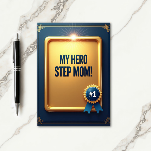 Golden Hero Step Mom Day Card