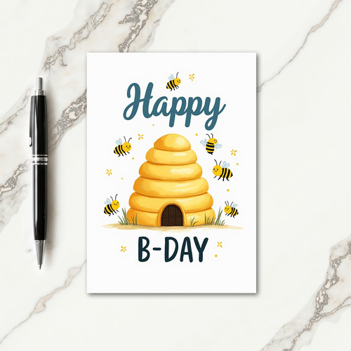 Golden Hive Birthday Card