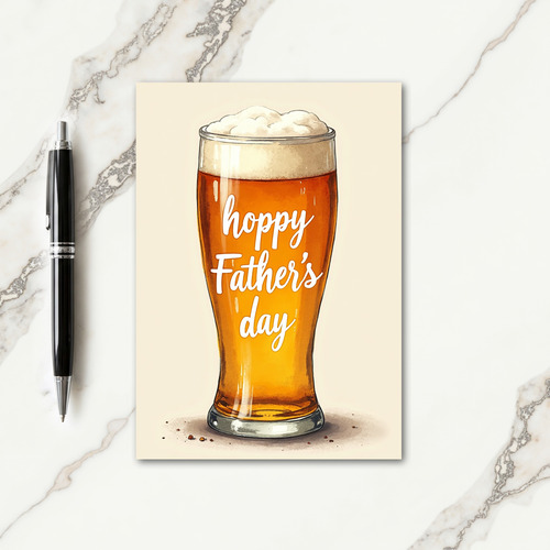 Golden Hoppy Fathers Day Toast Card