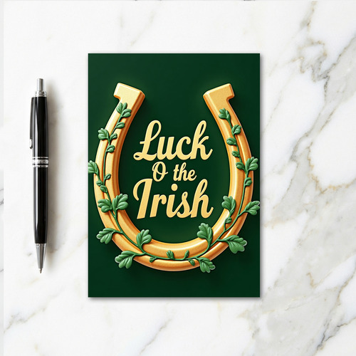 Golden Horseshoe Luck Card