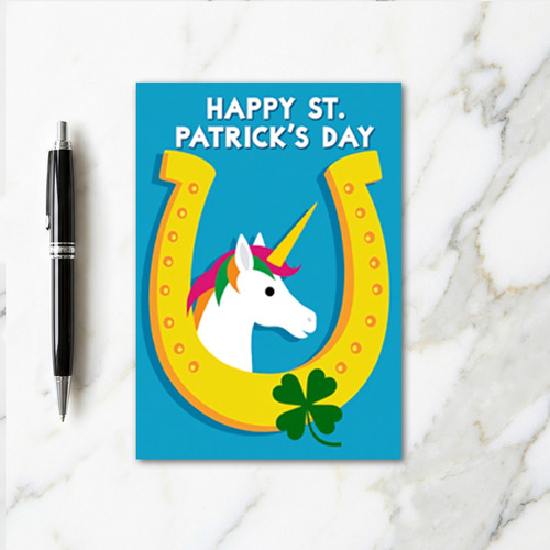 Golden Horseshoe Unicorn Card