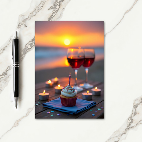 Golden Hour Cupcake Card
